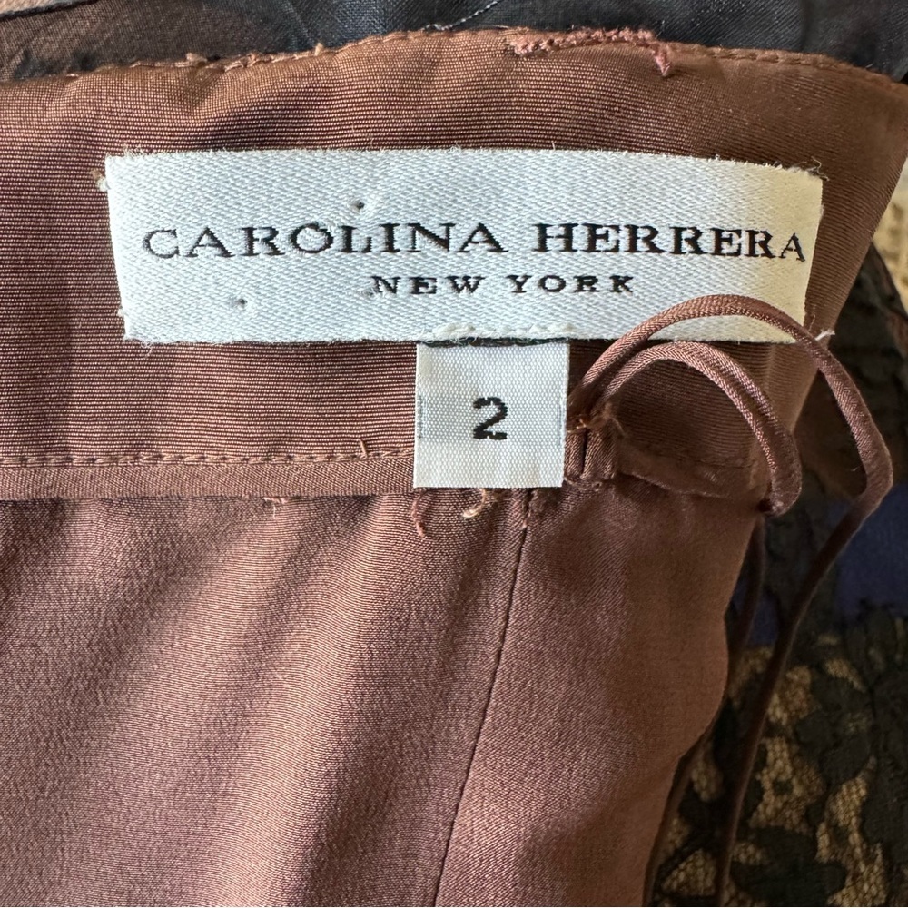 Carolina Herrera Lace Strapless Silk Dress Formal Evening Elegant sz 2 - Picture 12 of 14